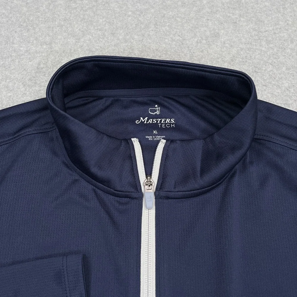 Masters Tech Quarter Zip Pullover Mens XL Navy Blue Augusta National Golf MT7440 - Picture 8 of 12